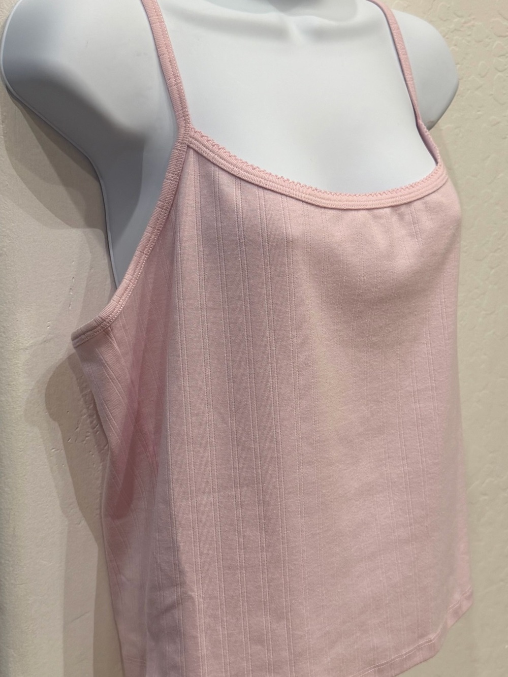 Good American Light Pink Ribbed Tank Top
